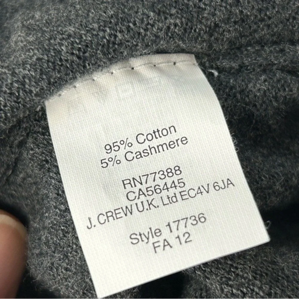 J. Crew Cotton &‎ Cashmere Black V-Neck Sweater Small